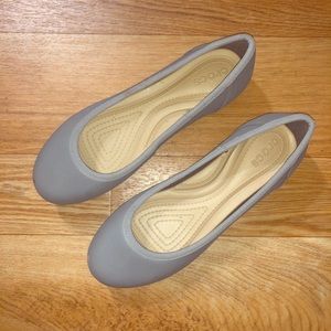 Gray Crocs flats